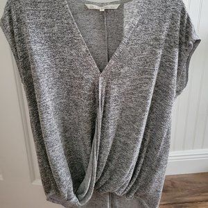 Rachel Roy Gray Surplice T shirt